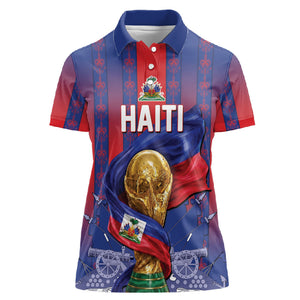 Custom Haiti Football 2026 Women Polo Shirt Les Grenadiers Voodoo Veve Pride