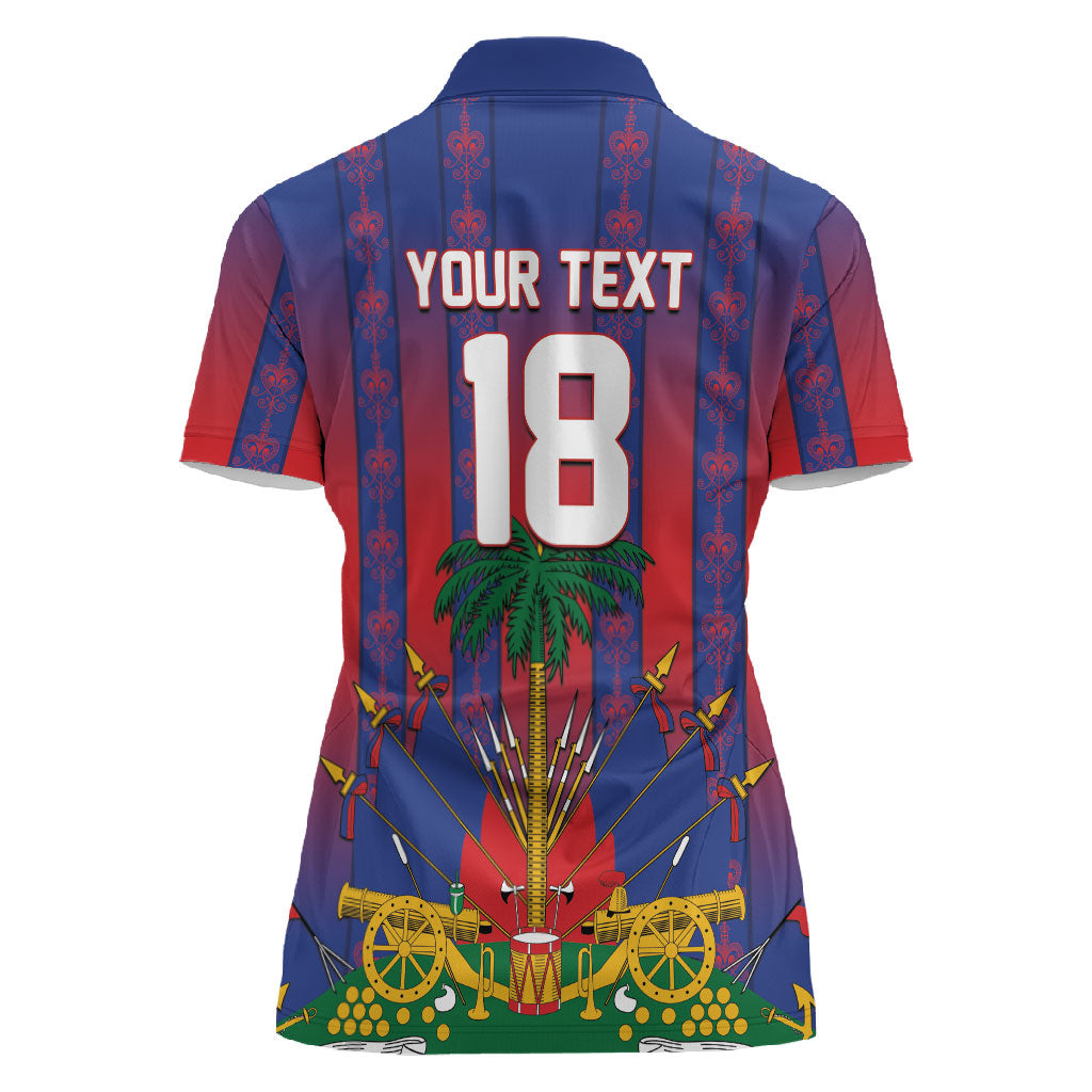 Custom Haiti Football 2026 Women Polo Shirt Les Grenadiers Voodoo Veve Pride