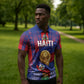 Custom Haiti Football 2026 Zipper Polo Shirt Les Grenadiers Voodoo Veve Pride