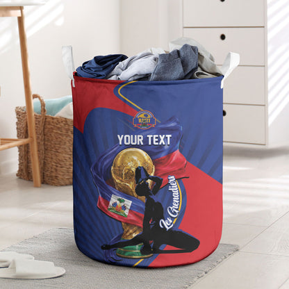 Personalized Haiti Football Champions Laundry Basket National Pride Gold Trophy