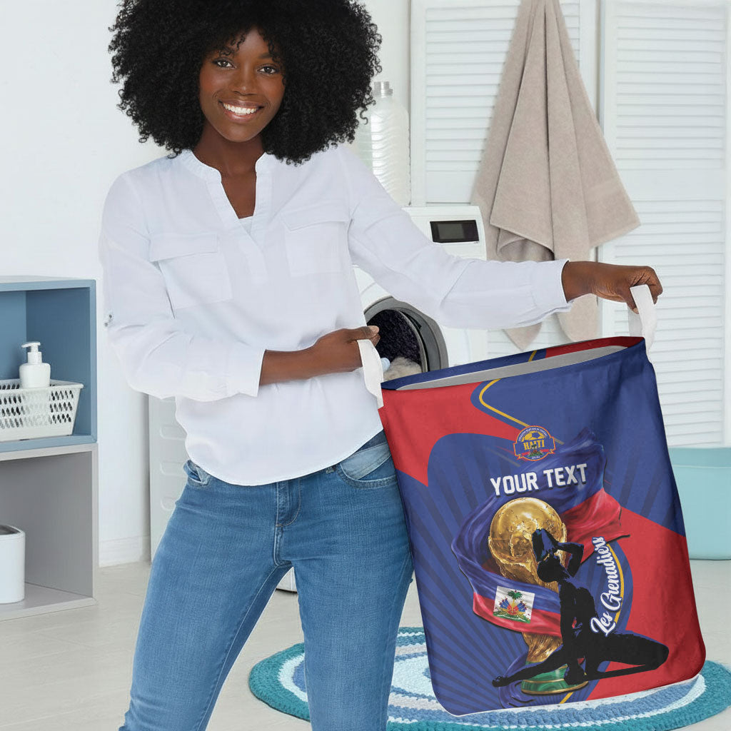 Personalized Haiti Football Champions Laundry Basket National Pride Gold Trophy