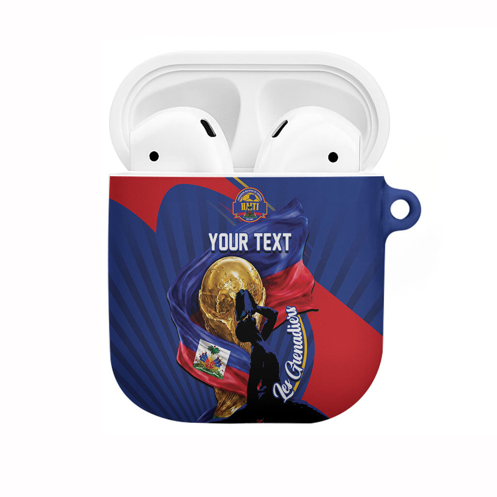 Personalized Haiti Football Champions AirPods Case National Pride Gold Trophy