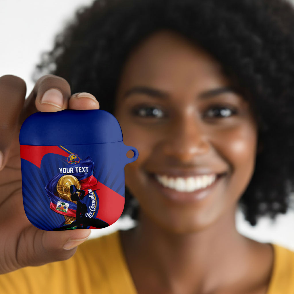 Personalized Haiti Football Champions AirPods Case National Pride Gold Trophy