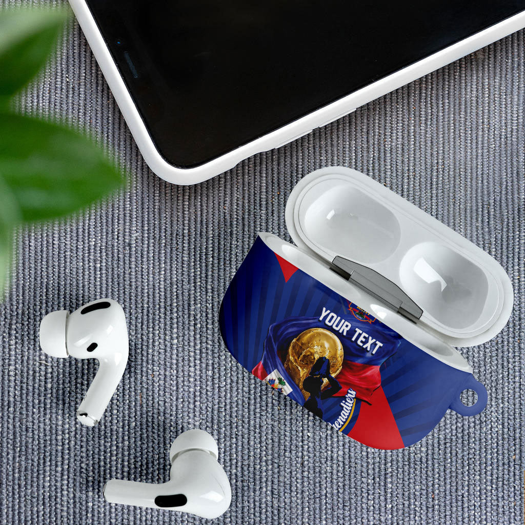 Personalized Haiti Football Champions AirPods Case National Pride Gold Trophy
