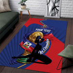Personalized Haiti Football Champions Area Rug National Pride Gold Trophy