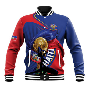 Personalized Haiti Football Champions Baseball Jacket National Pride Gold Trophy