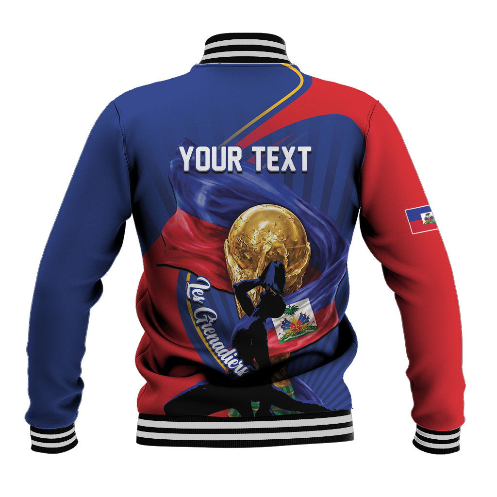 Personalized Haiti Football Champions Baseball Jacket National Pride Gold Trophy