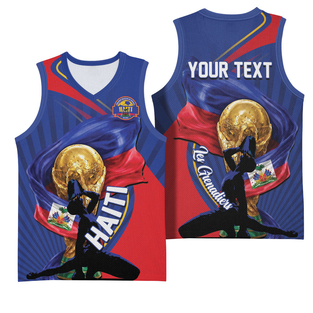 Personalized Haiti Football Champions Basketball Jersey National Pride Gold Trophy