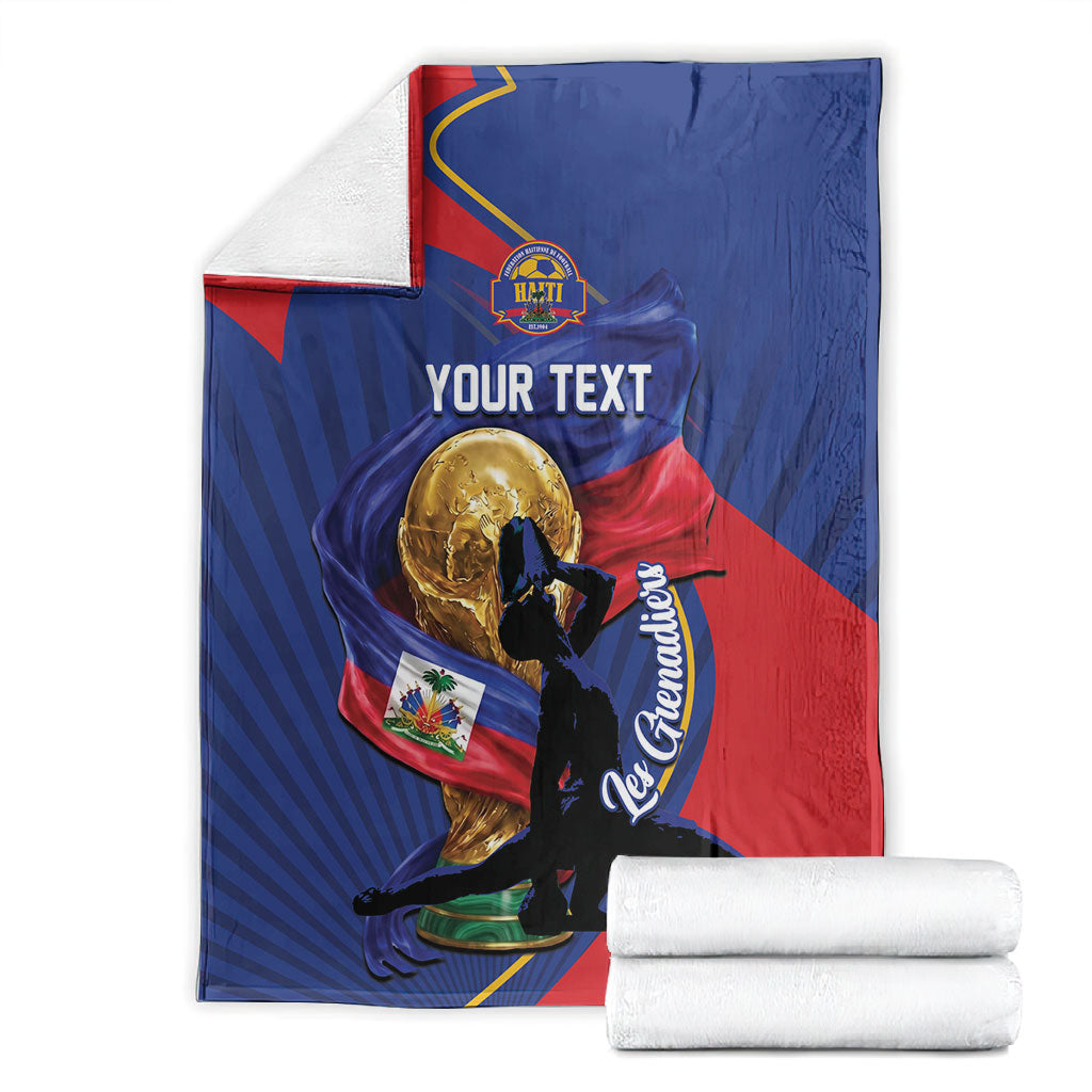 Personalized Haiti Football Champions Blanket National Pride Gold Trophy