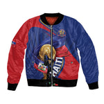 Personalized Haiti Football Champions Bomber Jacket National Pride Gold Trophy