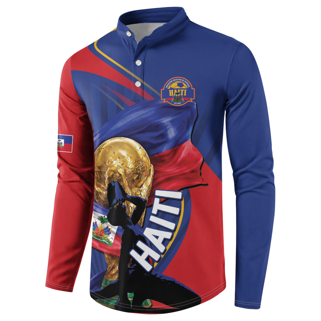 Personalized Haiti Football Champions Button Sweatshirt National Pride Gold Trophy