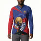 Personalized Haiti Football Champions Button Sweatshirt National Pride Gold Trophy