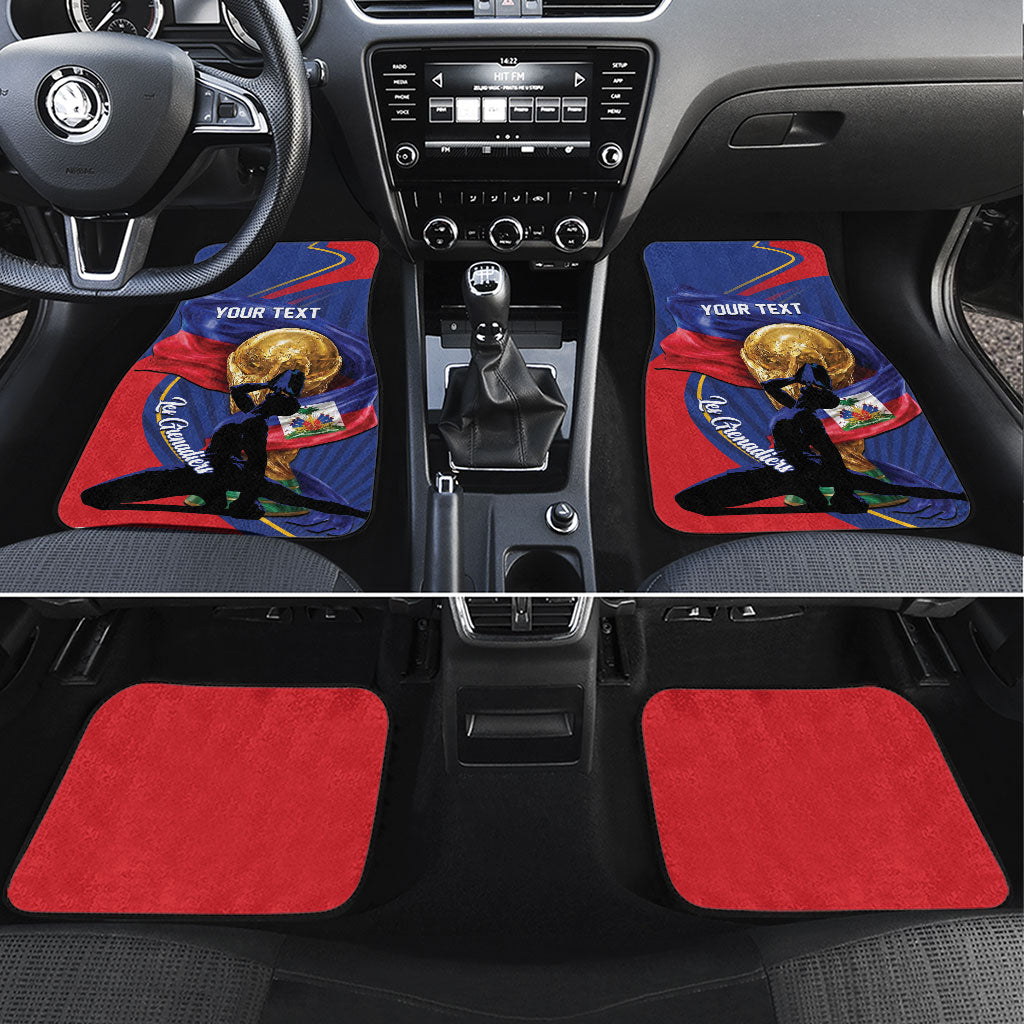 Personalized Haiti Football Champions Car Mats National Pride Gold Trophy