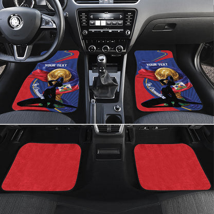 Personalized Haiti Football Champions Car Mats National Pride Gold Trophy