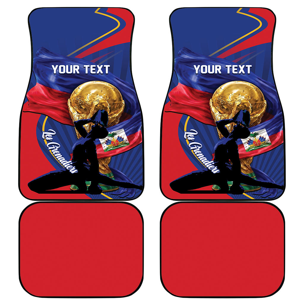 Personalized Haiti Football Champions Car Mats National Pride Gold Trophy