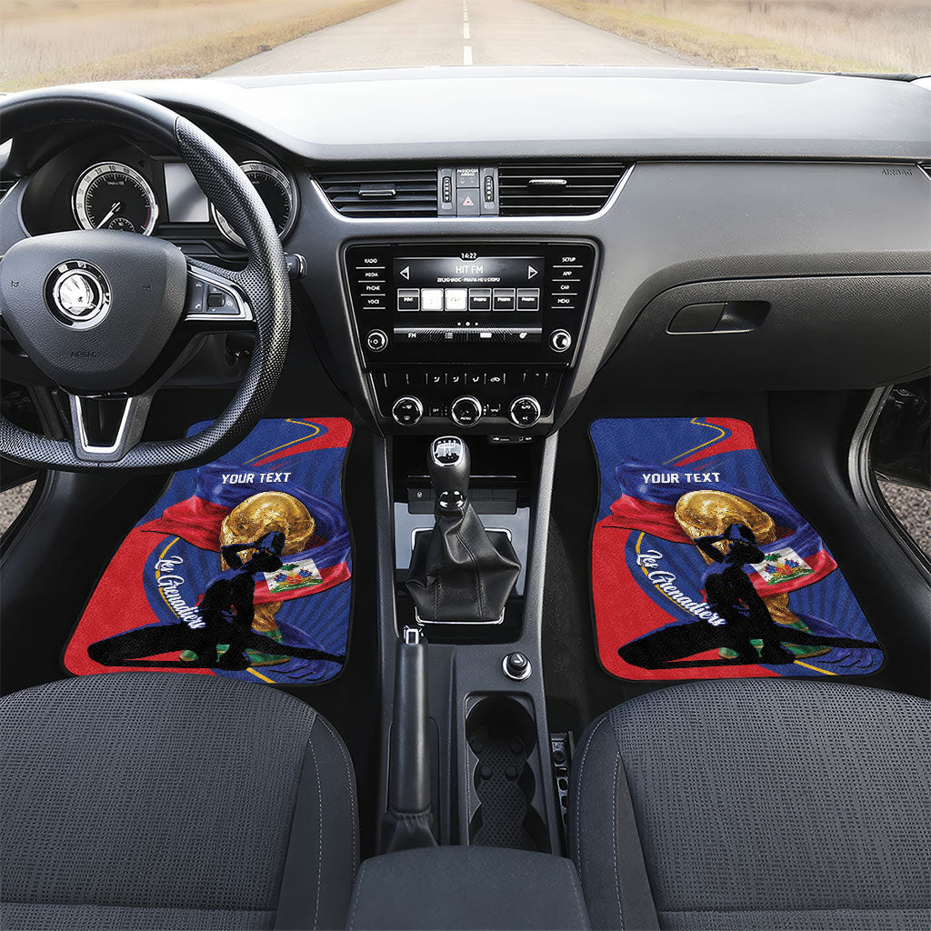 Personalized Haiti Football Champions Car Mats National Pride Gold Trophy