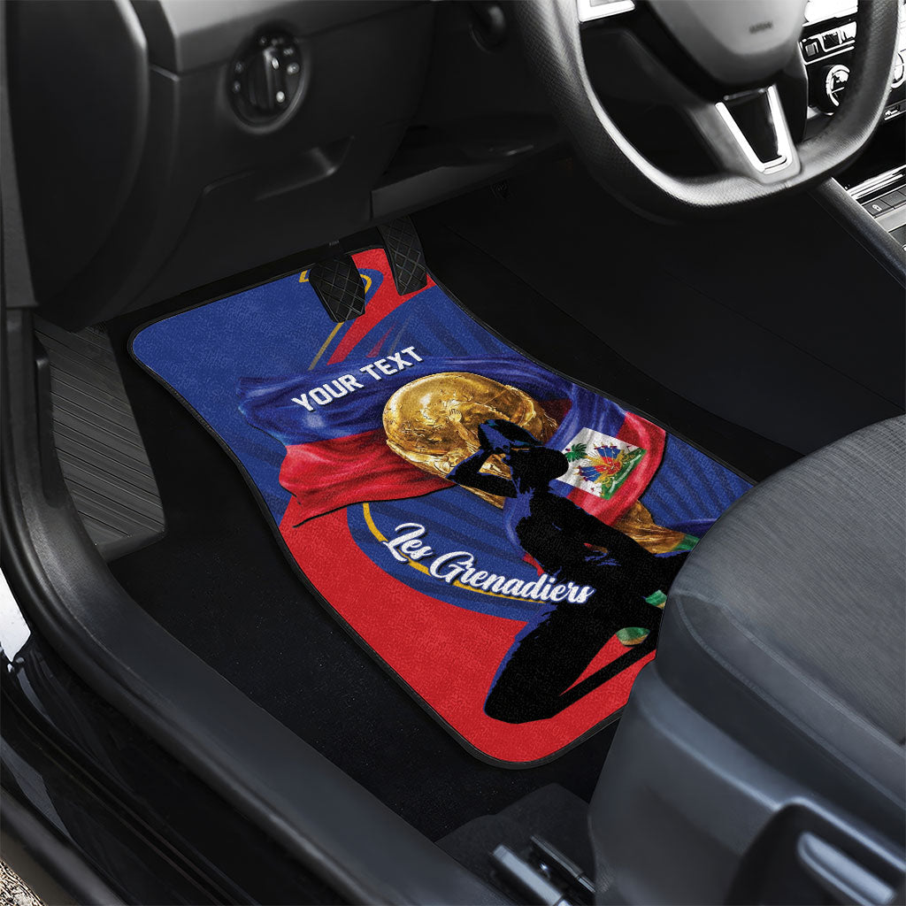 Personalized Haiti Football Champions Car Mats National Pride Gold Trophy