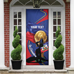 Personalized Haiti Football Champions Door Cover National Pride Gold Trophy