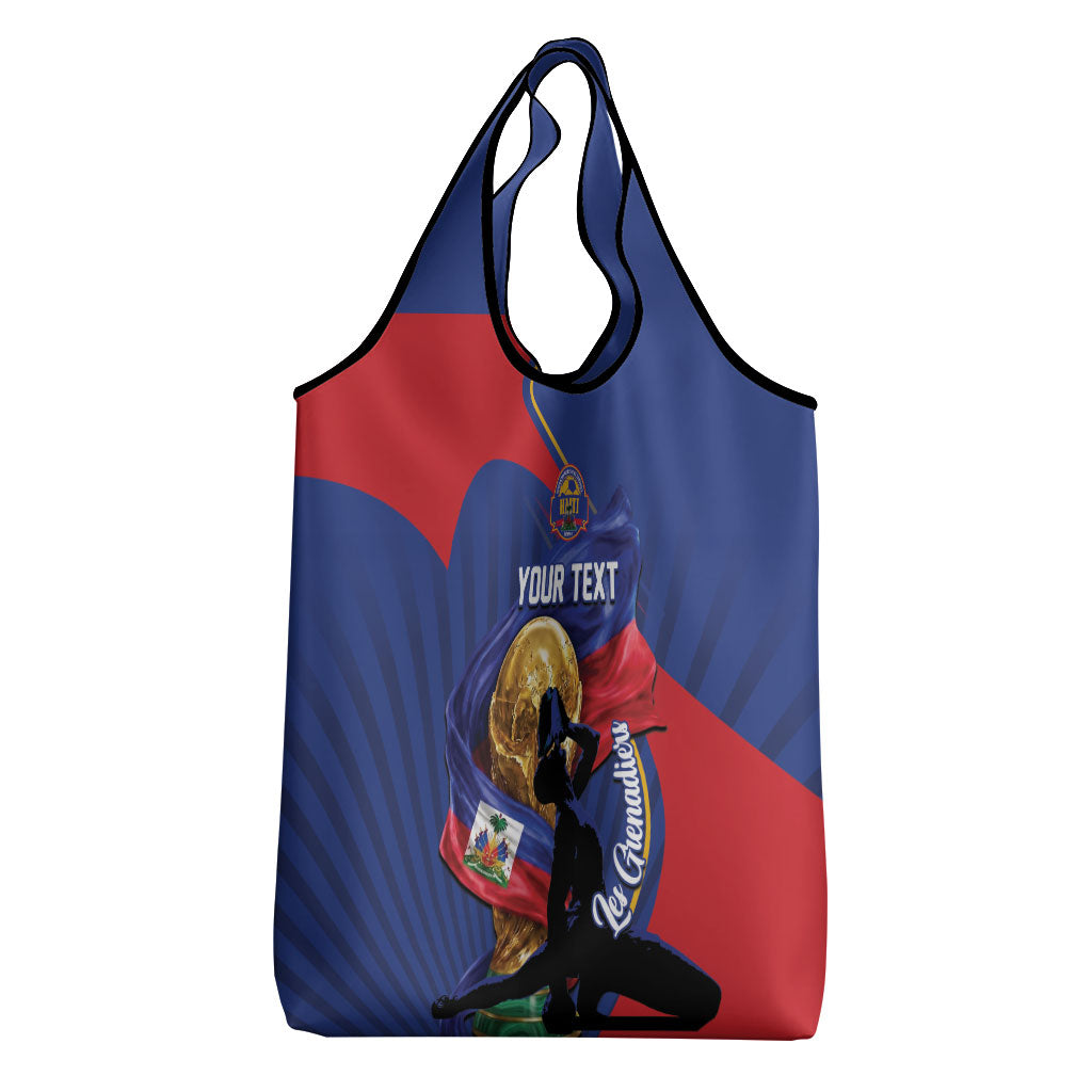 Personalized Haiti Football Champions Grocery Bag National Pride Gold Trophy