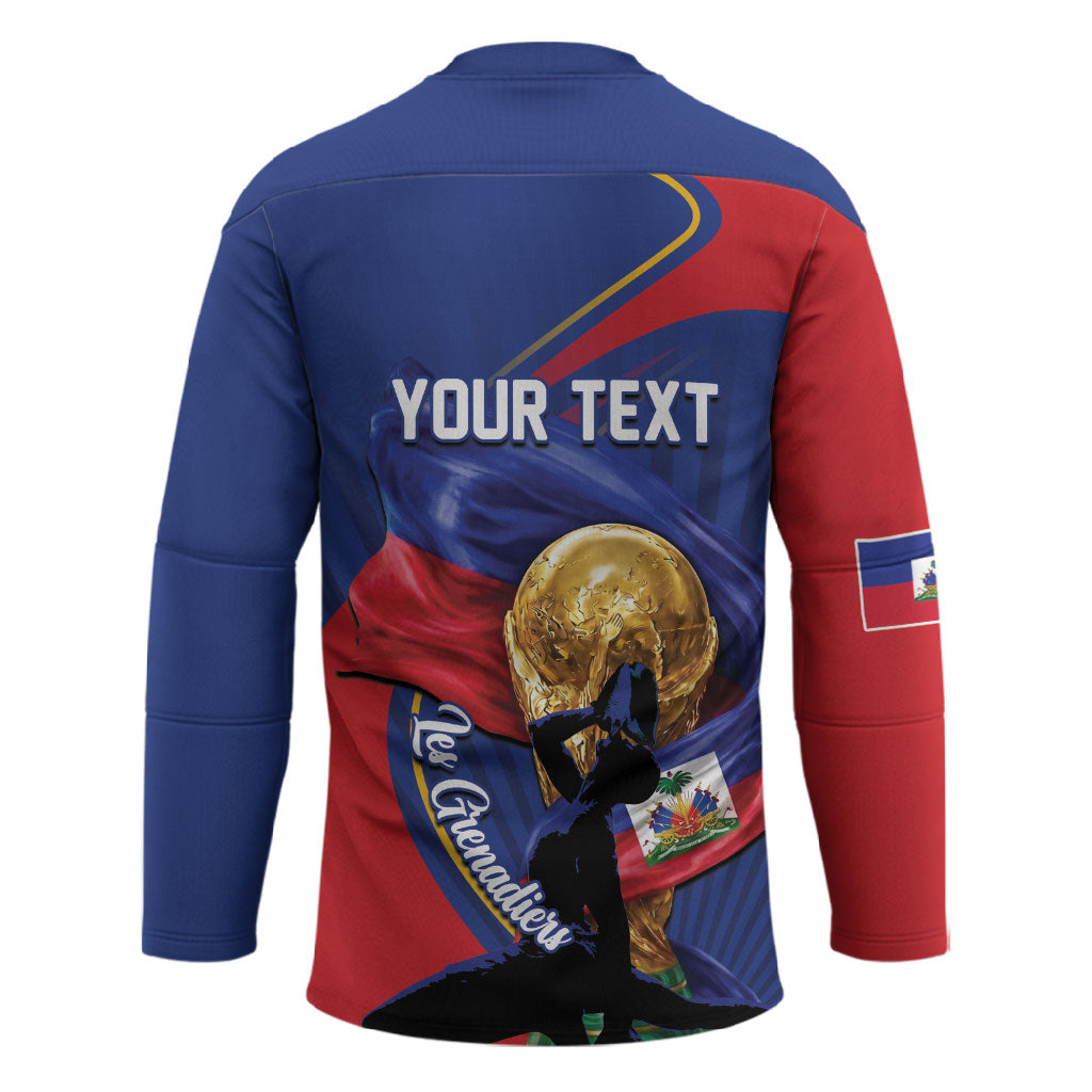 Personalized Haiti Football Champions Hockey Jersey National Pride Gold Trophy