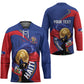 Personalized Haiti Football Champions Hockey Jersey National Pride Gold Trophy