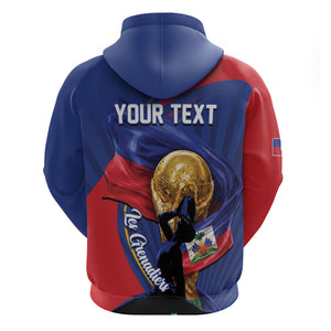 Personalized Haiti Football Champions Hoodie National Pride Gold Trophy