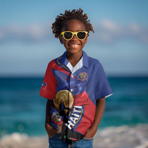 Personalized Haiti Football Champions Kid Hawaiian Shirt National Pride Gold Trophy