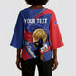 Personalized Haiti Football Champions Kimono Sleeve Blouse National Pride Gold Trophy