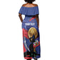 Personalized Haiti Football Champions Off Shoulder Maxi Dress National Pride Gold Trophy