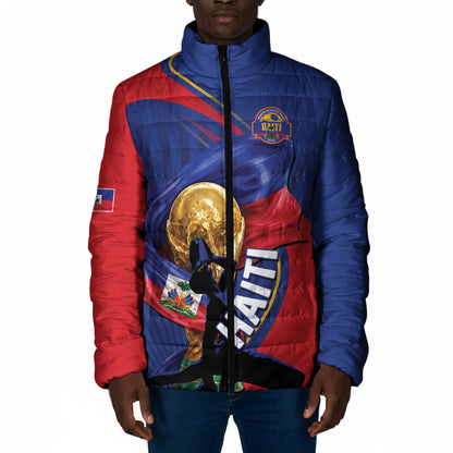 Personalized Haiti Football Champions Padded Jacket National Pride Gold Trophy