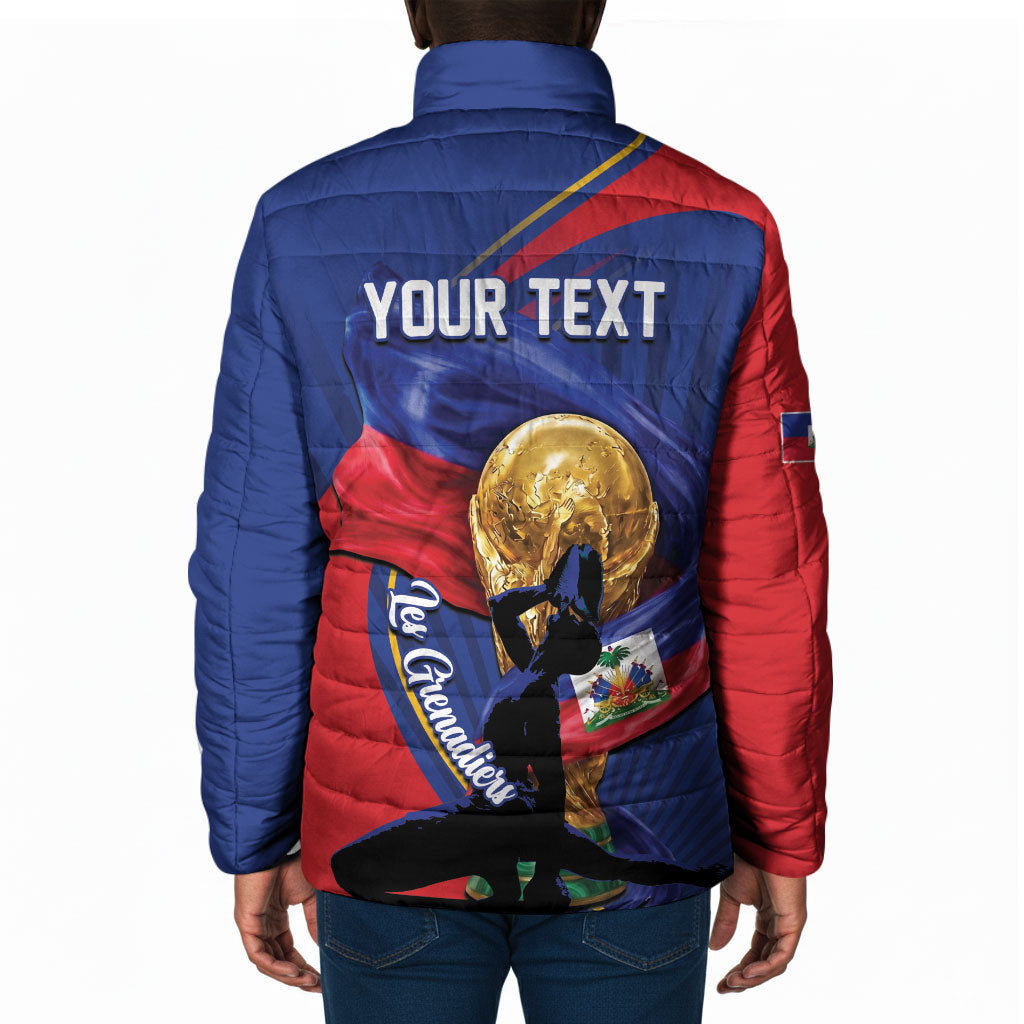 Personalized Haiti Football Champions Padded Jacket National Pride Gold Trophy