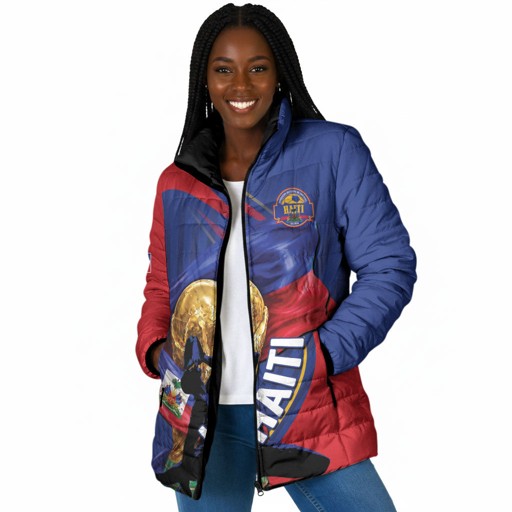 Personalized Haiti Football Champions Padded Jacket National Pride Gold Trophy