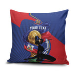 Personalized Haiti Football Champions Pillow Cover National Pride Gold Trophy