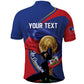 Personalized Haiti Football Champions Polo Shirt National Pride Gold Trophy