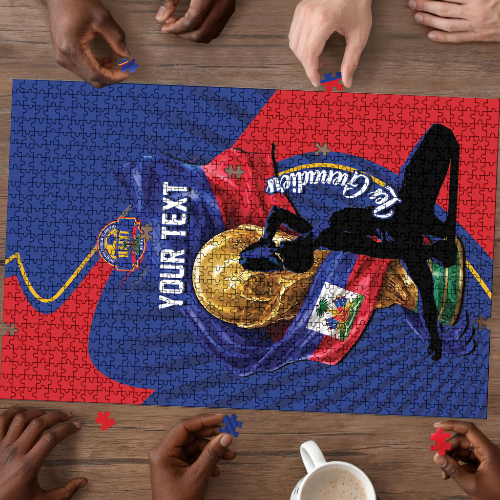 Personalized Haiti Football Champions Puzzle National Pride Gold Trophy