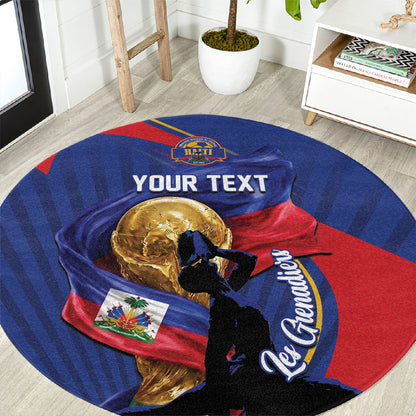 Personalized Haiti Football Champions Round Carpet National Pride Gold Trophy