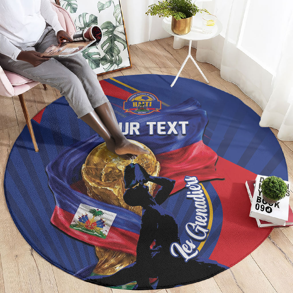 Personalized Haiti Football Champions Round Carpet National Pride Gold Trophy