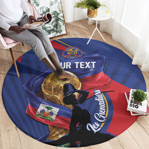 Personalized Haiti Football Champions Round Carpet National Pride Gold Trophy