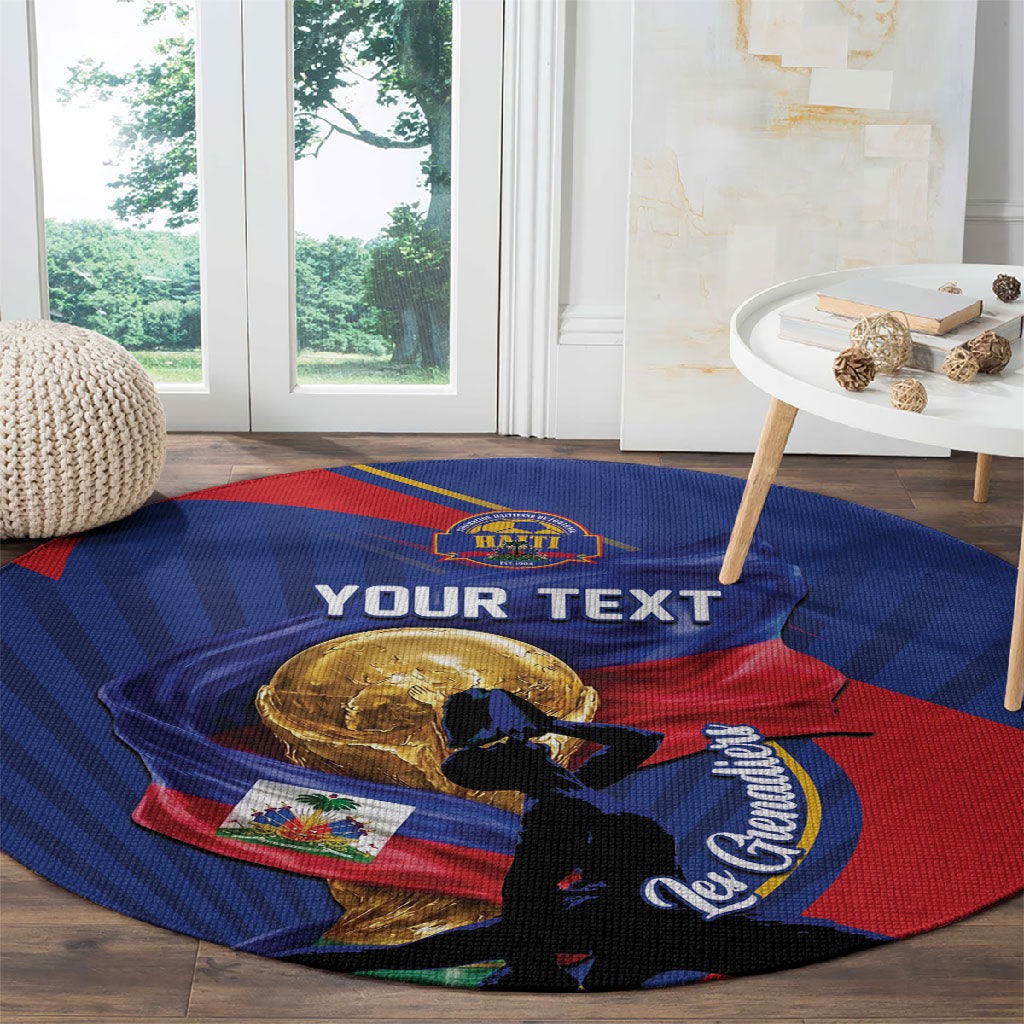 Personalized Haiti Football Champions Round Carpet National Pride Gold Trophy