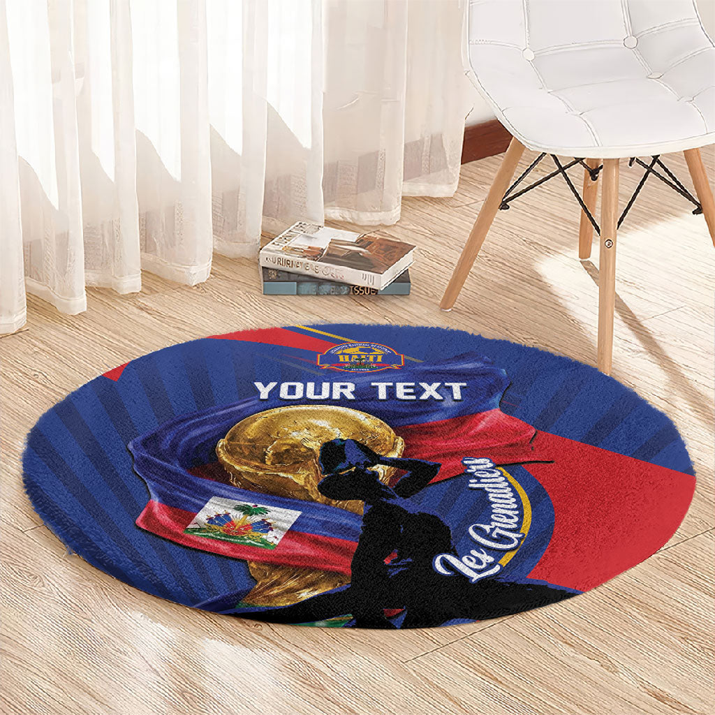 Personalized Haiti Football Champions Round Carpet National Pride Gold Trophy