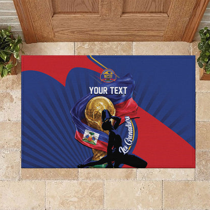 Personalized Haiti Football Champions Rubber Doormat National Pride Gold Trophy