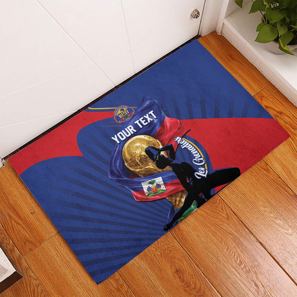 Personalized Haiti Football Champions Rubber Doormat National Pride Gold Trophy