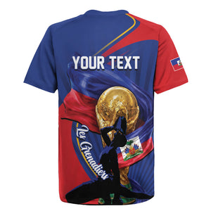 Personalized Haiti Football Champions Rugby Jersey National Pride Gold Trophy