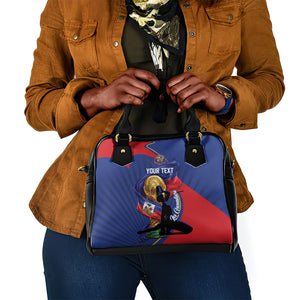 Personalized Haiti Football Champions Shoulder Handbag National Pride Gold Trophy