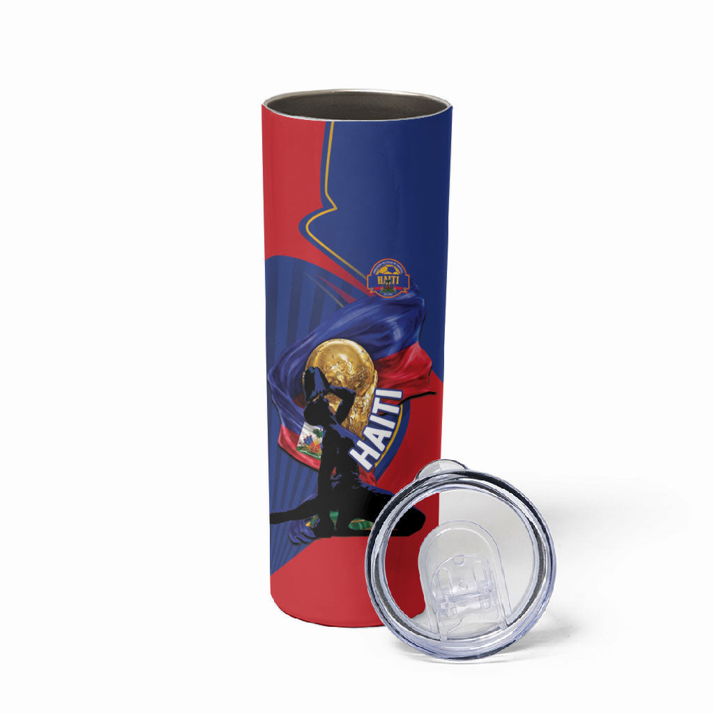 Personalized Haiti Football Champions Skinny Tumbler National Pride Gold Trophy