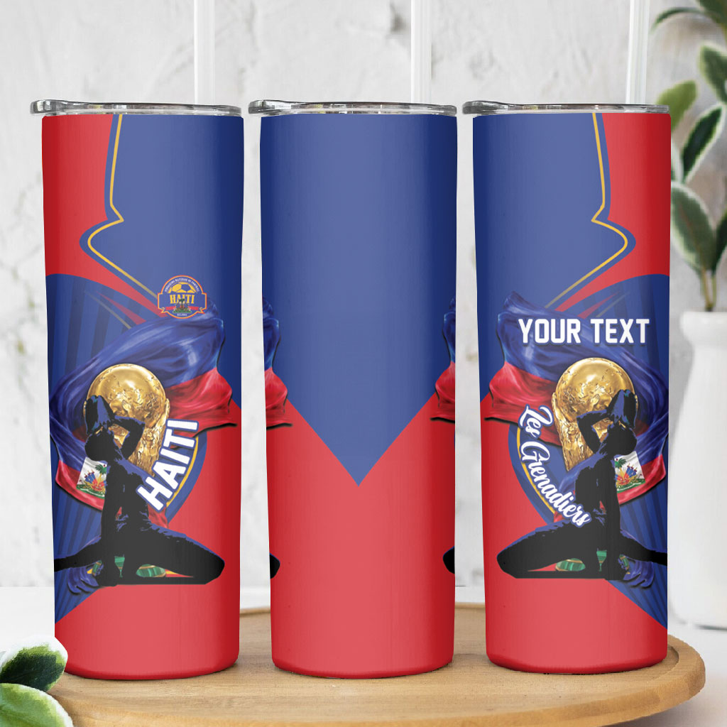 Personalized Haiti Football Champions Skinny Tumbler National Pride Gold Trophy
