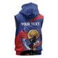 Personalized Haiti Football Champions Sleeveless Hoodie National Pride Gold Trophy