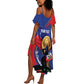 Personalized Haiti Football Champions Summer Maxi Dress National Pride Gold Trophy
