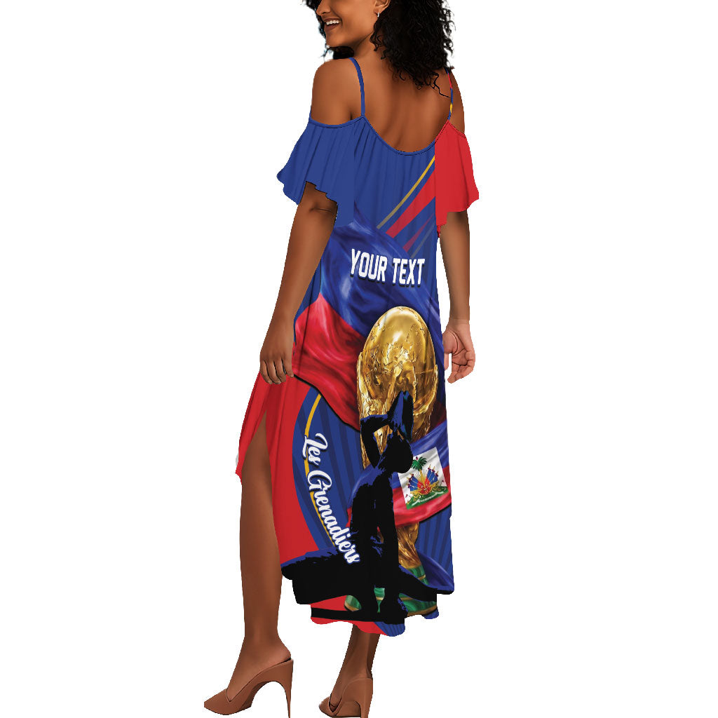 Personalized Haiti Football Champions Summer Maxi Dress National Pride Gold Trophy