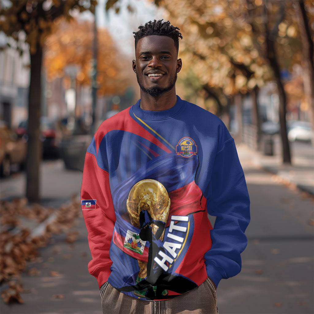 Personalized Haiti Football Champions Sweatshirt National Pride Gold Trophy